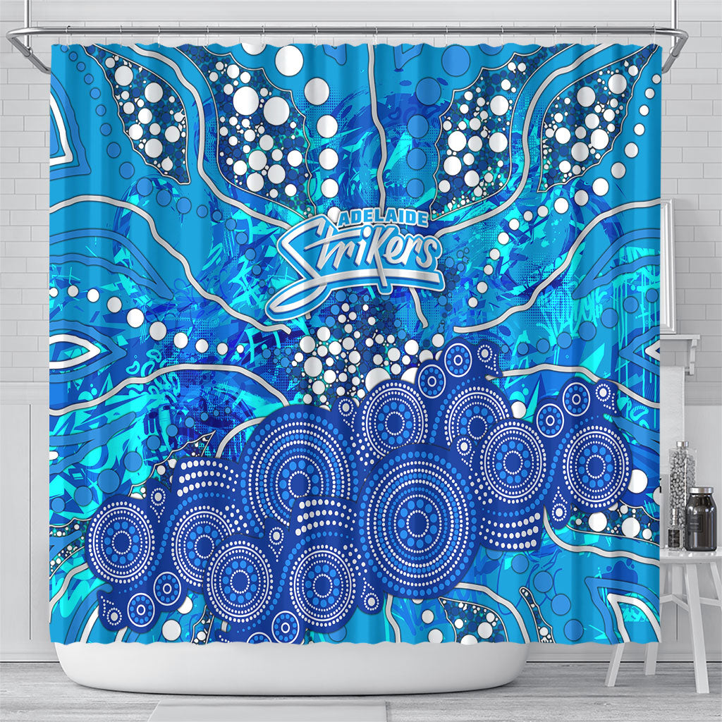 Adelaide Strikers Shower Curtain Graffiti Urban Aboriginal Dot Abstract Design