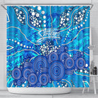 Adelaide Strikers Shower Curtain Graffiti Urban Aboriginal Dot Abstract Design