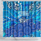 Adelaide Strikers Shower Curtain Graffiti Urban Aboriginal Dot Abstract Design