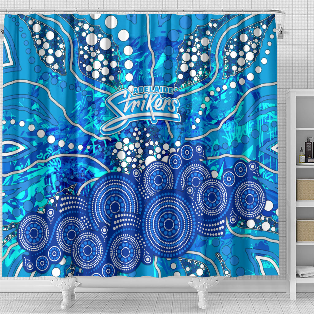 Adelaide Strikers Shower Curtain Graffiti Urban Aboriginal Dot Abstract Design