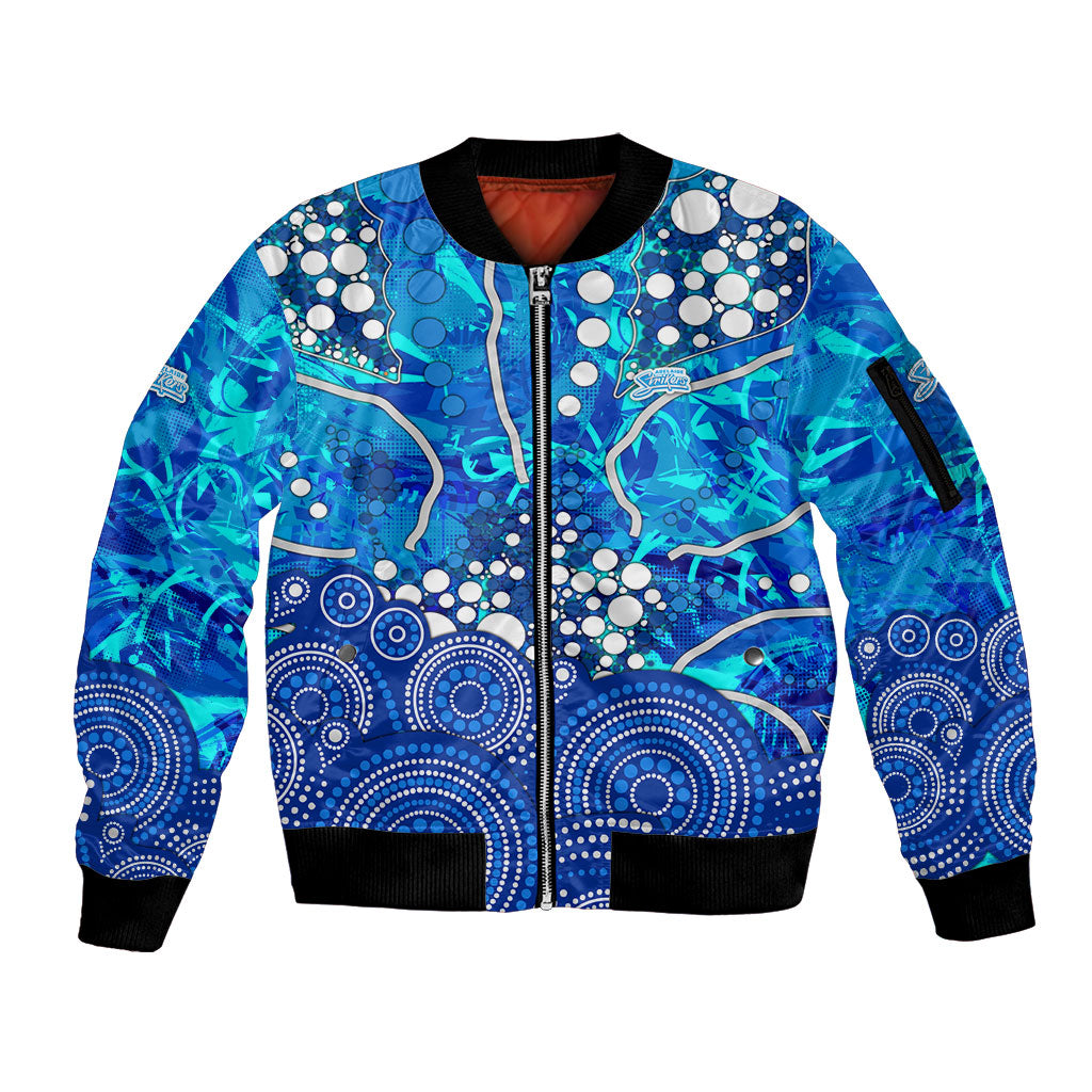Adelaide Strikers Sleeve Zip Bomber Jacket Graffiti Urban Aboriginal Dot Abstract Design