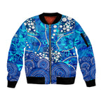 Adelaide Strikers Sleeve Zip Bomber Jacket Graffiti Urban Aboriginal Dot Abstract Design