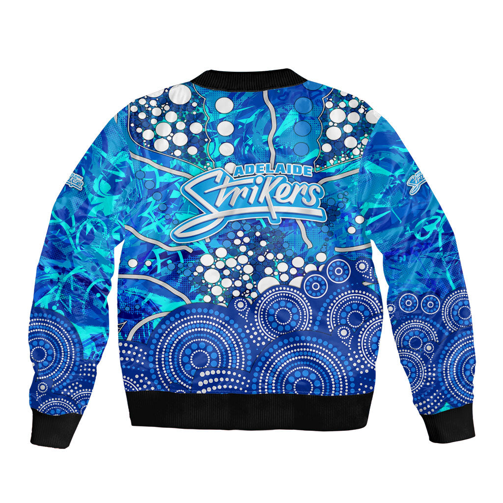Adelaide Strikers Sleeve Zip Bomber Jacket Graffiti Urban Aboriginal Dot Abstract Design