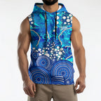 Adelaide Strikers Sleeveless Hoodie Graffiti Urban Aboriginal Dot Abstract Design