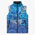 Adelaide Strikers Sleeveless Puffer Jacket Graffiti Urban Aboriginal Dot Abstract Design