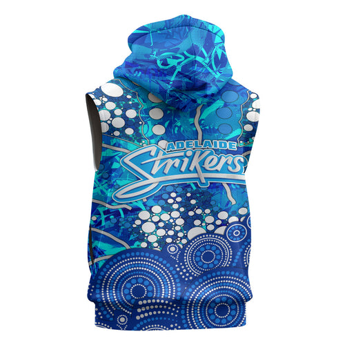 Adelaide Strikers Sleeveless Zip Hoodie Graffiti Urban Aboriginal Dot Abstract Design