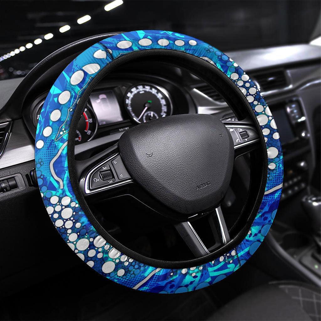 Adelaide Strikers Steering Wheel Cover Graffiti Urban Aboriginal Dot Abstract Design