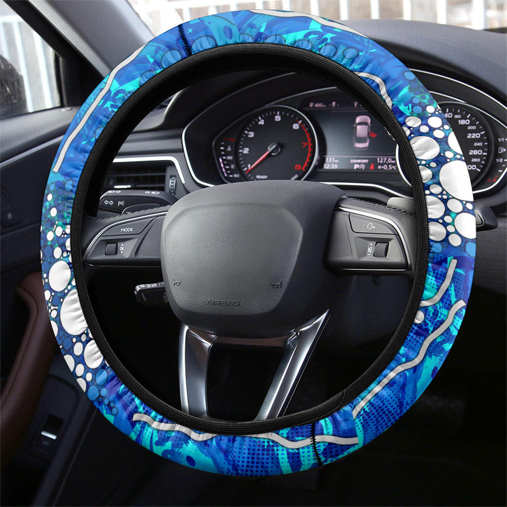 Adelaide Strikers Steering Wheel Cover Graffiti Urban Aboriginal Dot Abstract Design