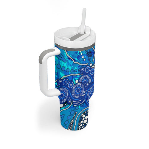 Adelaide Strikers Tumbler With Handle Graffiti Urban Aboriginal Dot Abstract Design
