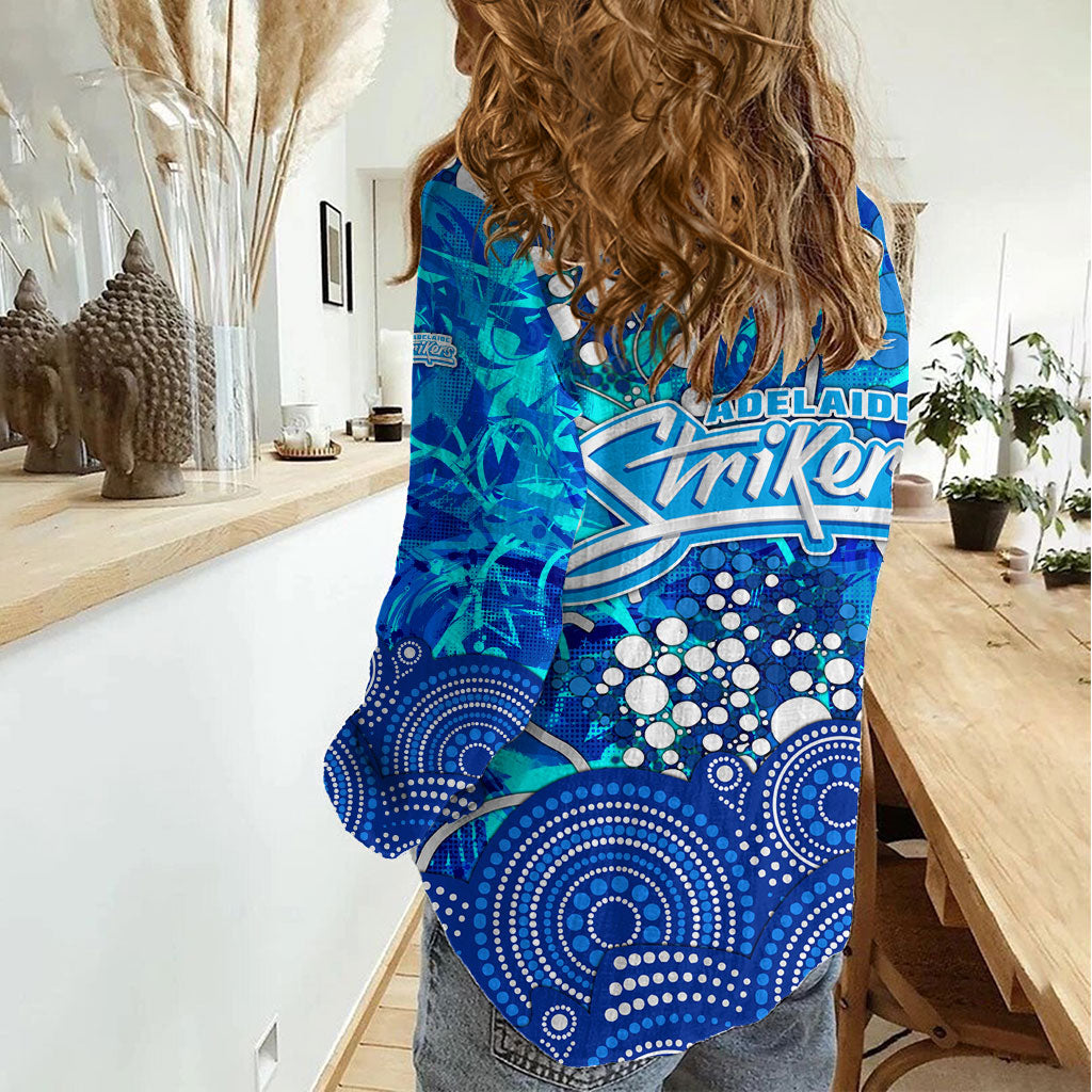 Adelaide Strikers Women Casual Shirt Graffiti Urban Aboriginal Dot Abstract Design
