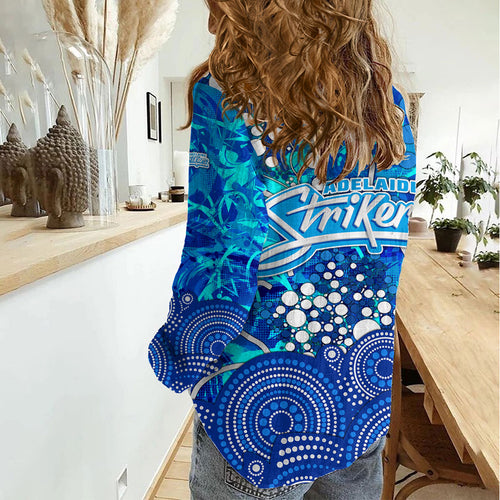 Adelaide Strikers Women Casual Shirt Graffiti Urban Aboriginal Dot Abstract Design