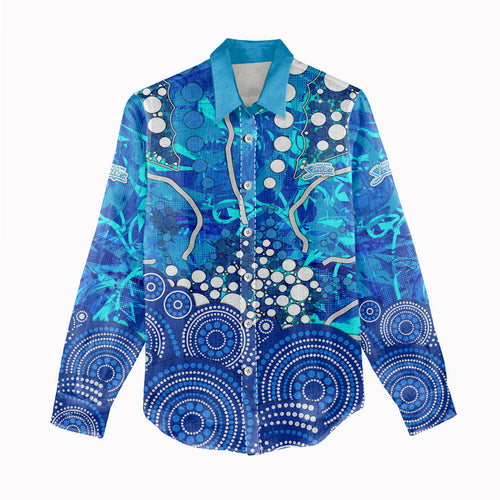 Adelaide Strikers Women Casual Shirt Graffiti Urban Aboriginal Dot Abstract Design