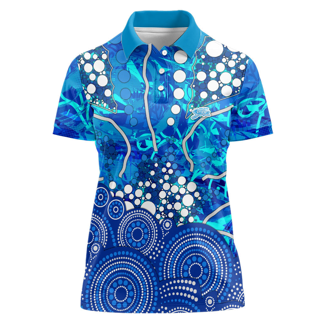 Adelaide Strikers Women Polo Shirt Graffiti Urban Aboriginal Dot Abstract Design