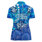 Adelaide Strikers Women Polo Shirt Graffiti Urban Aboriginal Dot Abstract Design