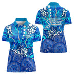 Adelaide Strikers Women Polo Shirt Graffiti Urban Aboriginal Dot Abstract Design
