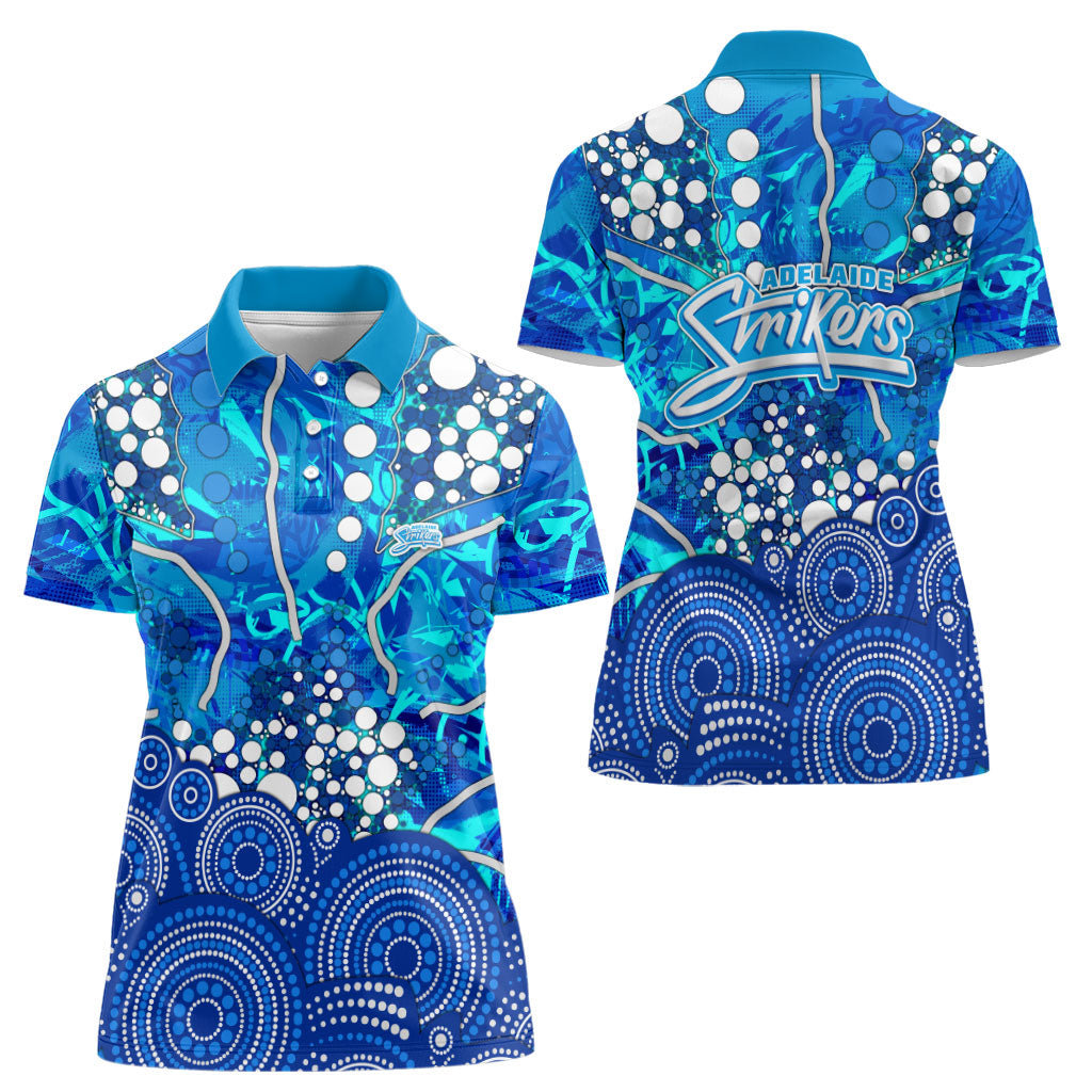 Adelaide Strikers Women Polo Shirt Graffiti Urban Aboriginal Dot Abstract Design