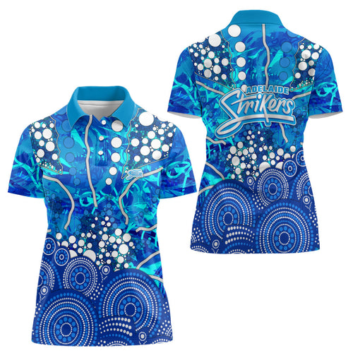 Adelaide Strikers Women Polo Shirt Graffiti Urban Aboriginal Dot Abstract Design