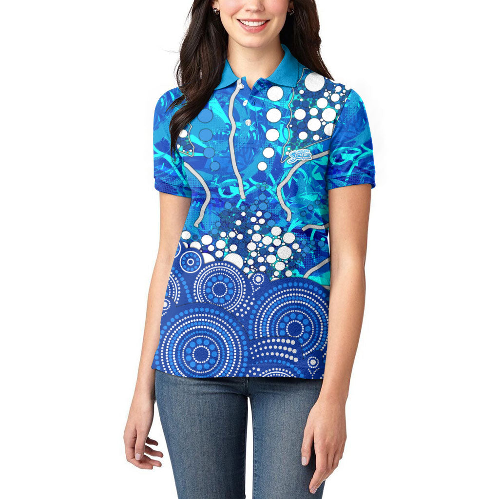 Adelaide Strikers Women Polo Shirt Graffiti Urban Aboriginal Dot Abstract Design