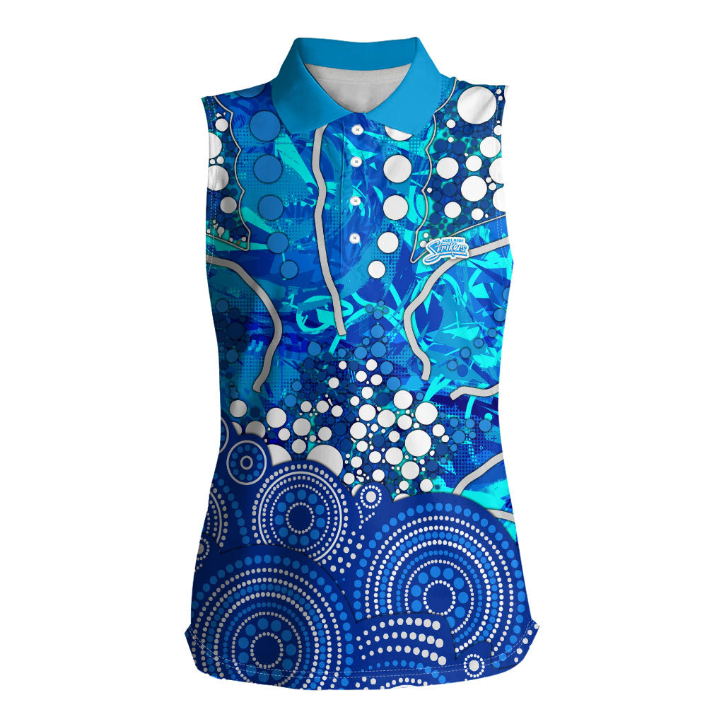 Adelaide Strikers Women Sleeveless Polo Shirt Graffiti Urban Aboriginal Dot Abstract Design