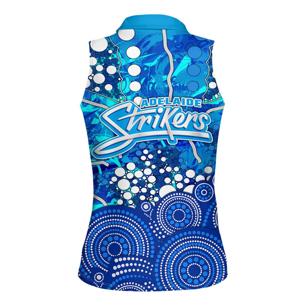 Adelaide Strikers Women Sleeveless Polo Shirt Graffiti Urban Aboriginal Dot Abstract Design