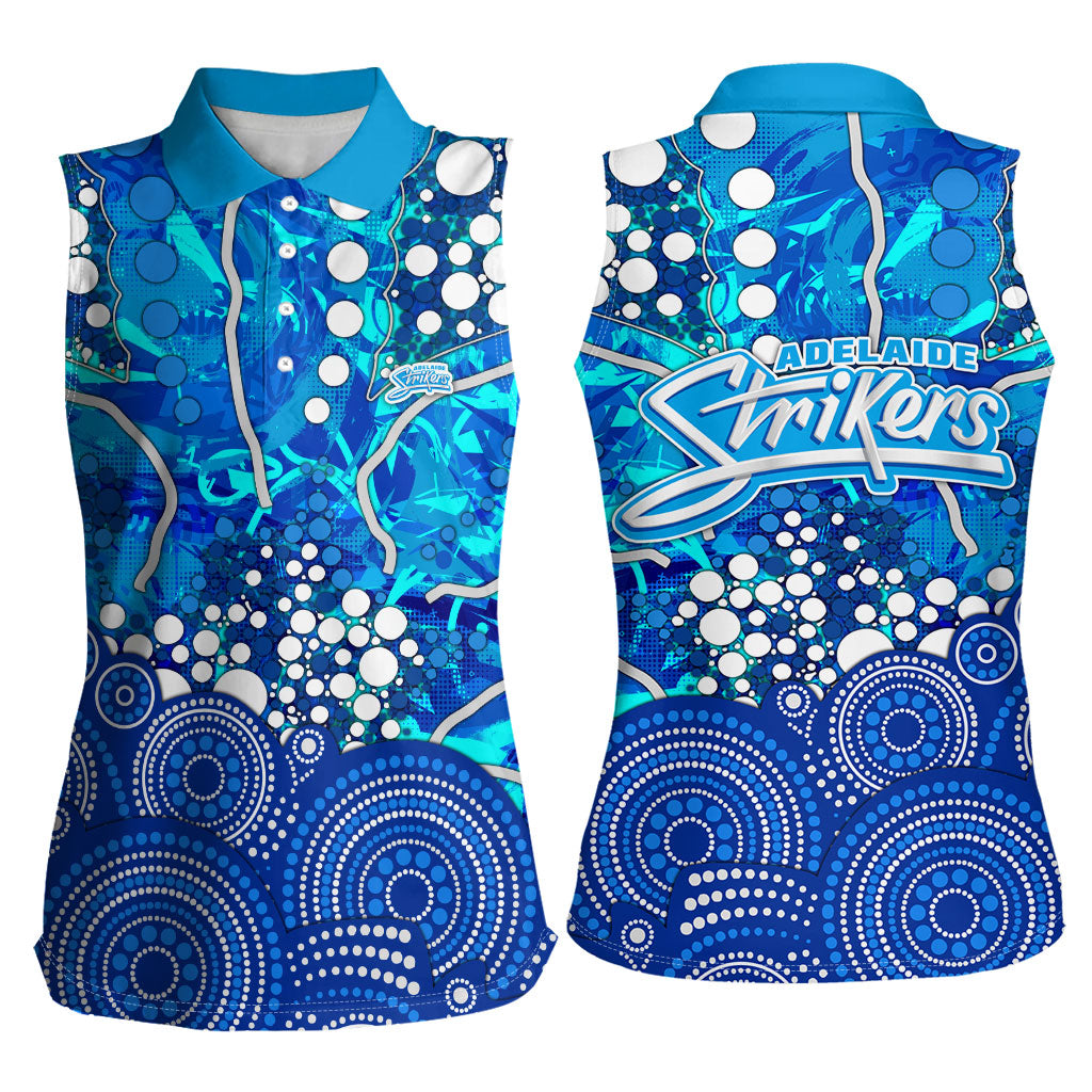 Adelaide Strikers Women Sleeveless Polo Shirt Graffiti Urban Aboriginal Dot Abstract Design