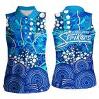 Adelaide Strikers Women Sleeveless Polo Shirt Graffiti Urban Aboriginal Dot Abstract Design