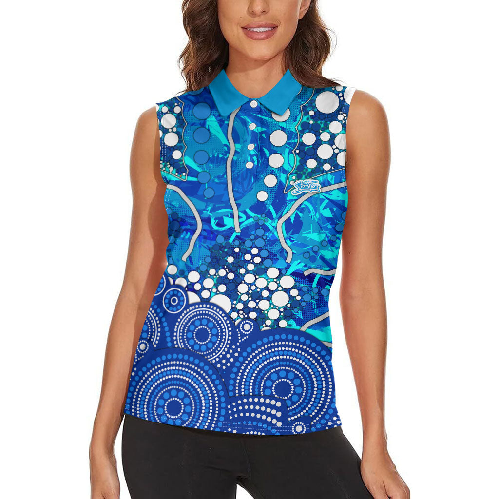 Adelaide Strikers Women Sleeveless Polo Shirt Graffiti Urban Aboriginal Dot Abstract Design