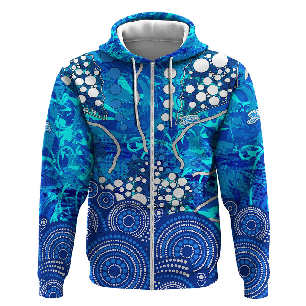 Adelaide Strikers Zip Hoodie Graffiti Urban Aboriginal Dot Abstract Design