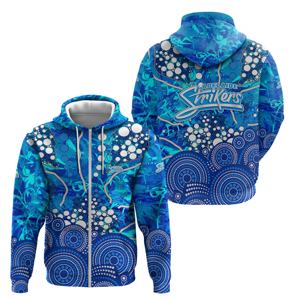 Adelaide Strikers Zip Hoodie Graffiti Urban Aboriginal Dot Abstract Design
