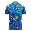 Adelaide Strikers Zipper Polo Shirt Graffiti Urban Aboriginal Dot Abstract Design