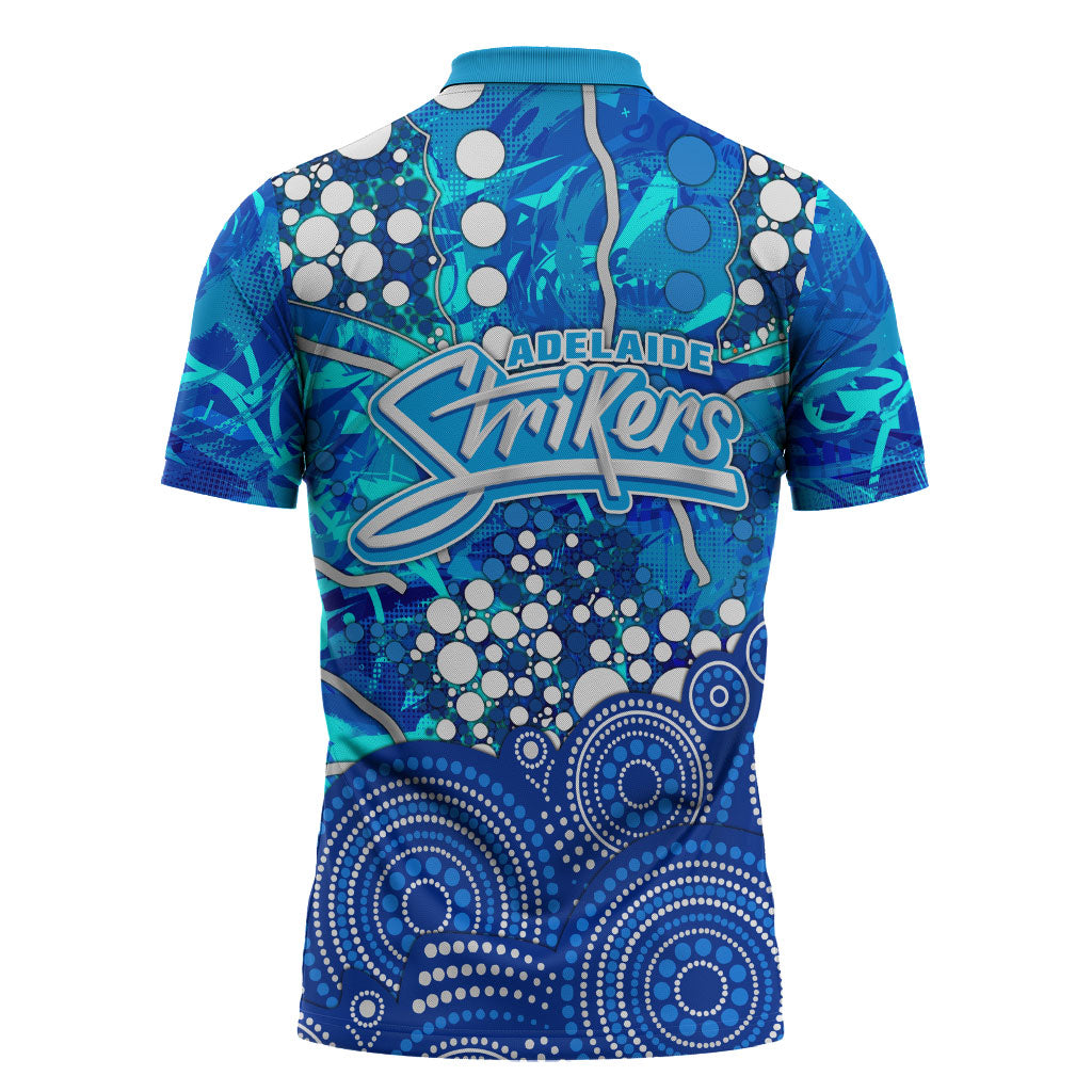 Adelaide Strikers Zipper Polo Shirt Graffiti Urban Aboriginal Dot Abstract Design