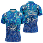 Adelaide Strikers Zipper Polo Shirt Graffiti Urban Aboriginal Dot Abstract Design