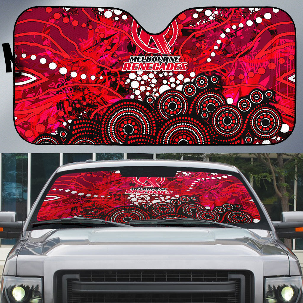 Melbourne Renegades Auto Sun Shade Graffiti Urban Aboriginal Dot Abstract Design