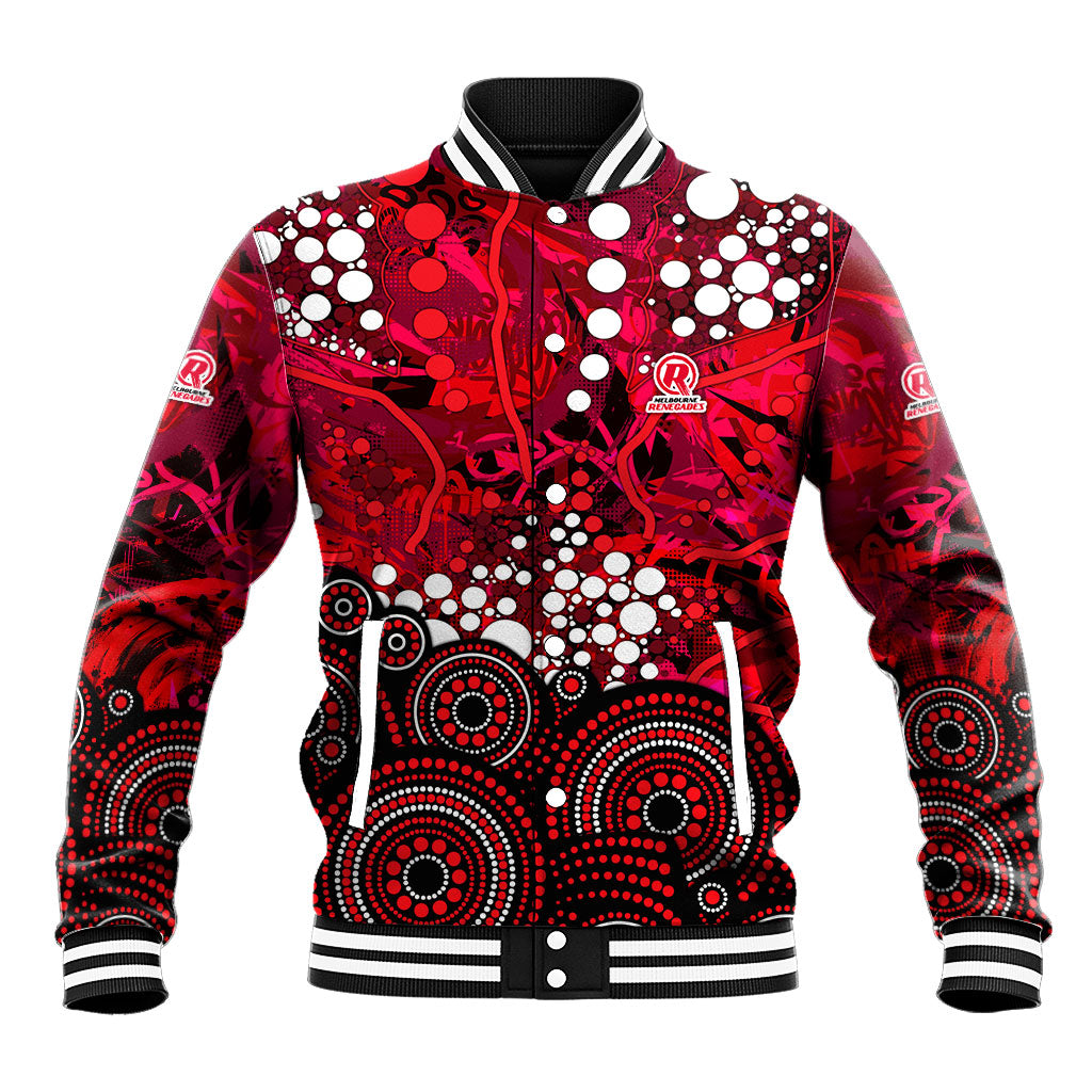 Melbourne Renegades Baseball Jacket Graffiti Urban Aboriginal Dot Abstract Design