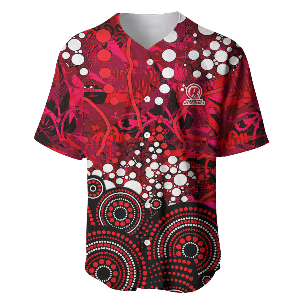 Melbourne Renegades Baseball Jersey Graffiti Urban Aboriginal Dot Abstract Design