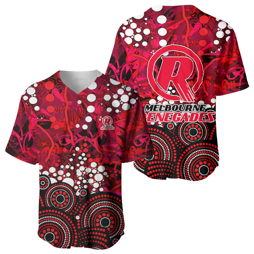 Melbourne Renegades Baseball Jersey Graffiti Urban Aboriginal Dot Abstract Design
