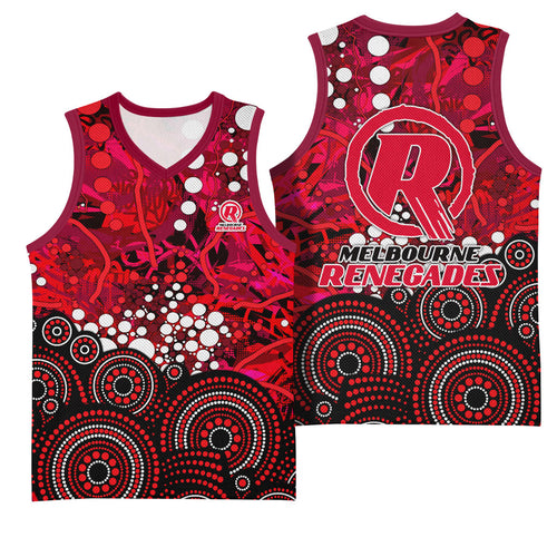 Melbourne Renegades Basketball Jersey Graffiti Urban Aboriginal Dot Abstract Design