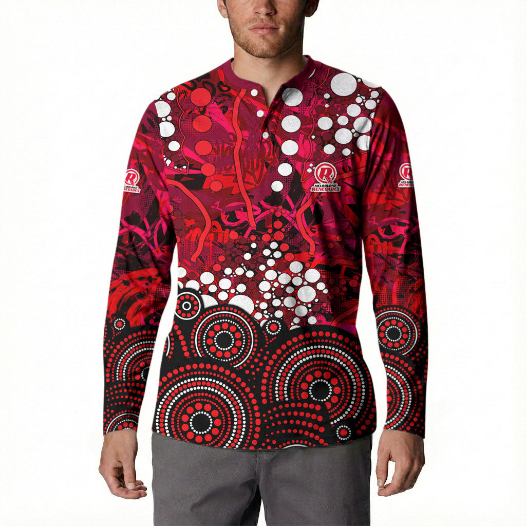 Melbourne Renegades Button Sweatshirt Graffiti Urban Aboriginal Dot Abstract Design