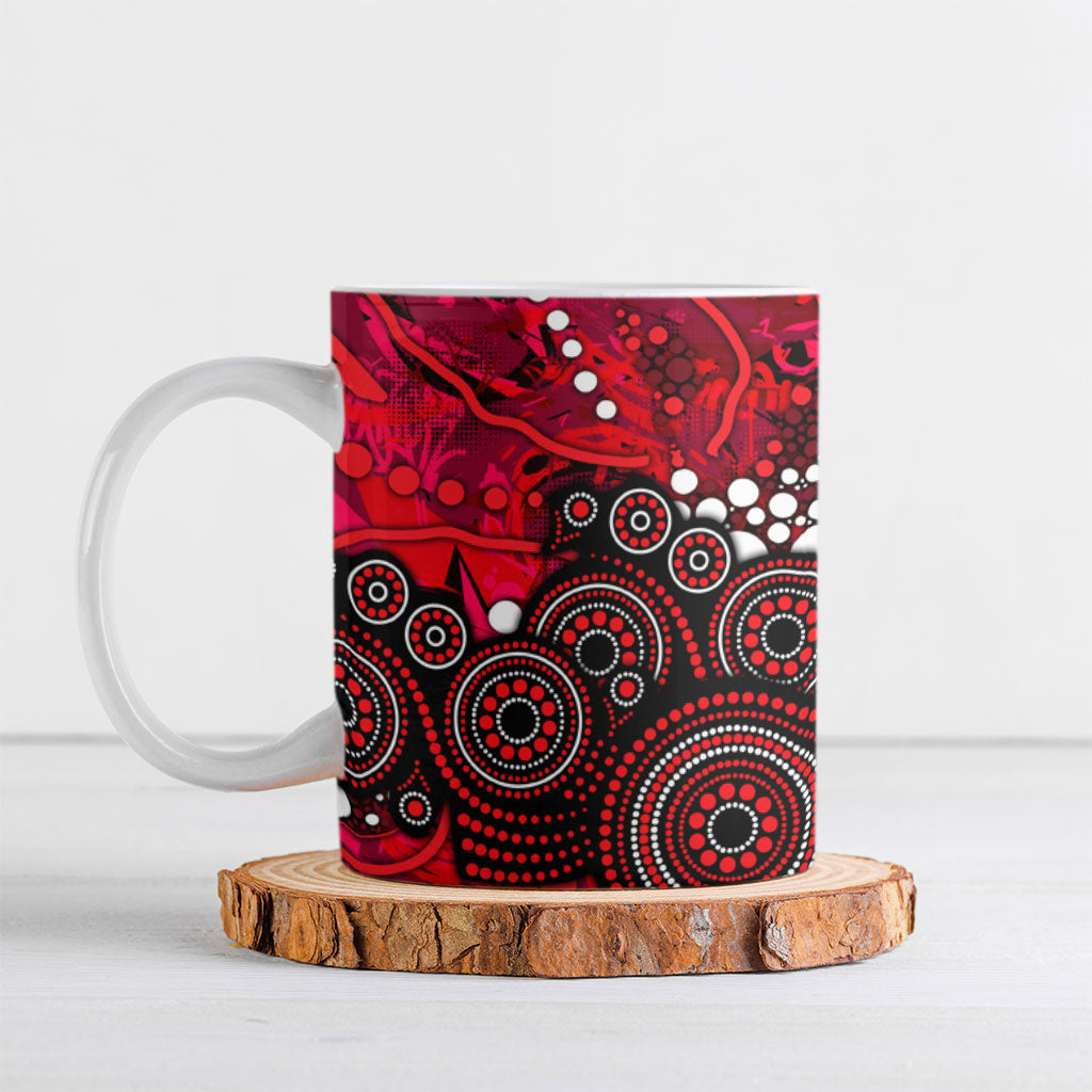 Melbourne Renegades Ceramic Mug Graffiti Urban Aboriginal Dot Abstract Design