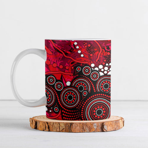 Melbourne Renegades Ceramic Mug Graffiti Urban Aboriginal Dot Abstract Design