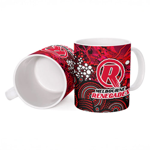 Melbourne Renegades Ceramic Mug Graffiti Urban Aboriginal Dot Abstract Design