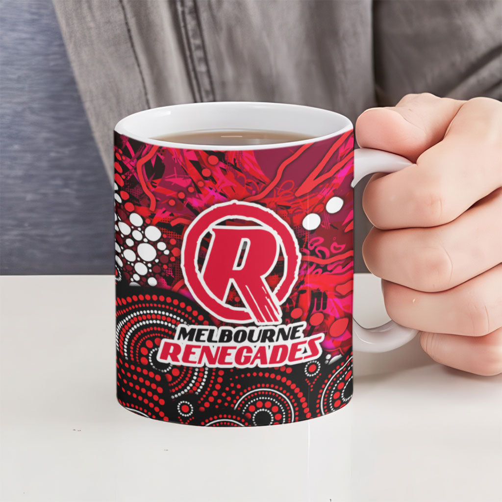 Melbourne Renegades Ceramic Mug Graffiti Urban Aboriginal Dot Abstract Design