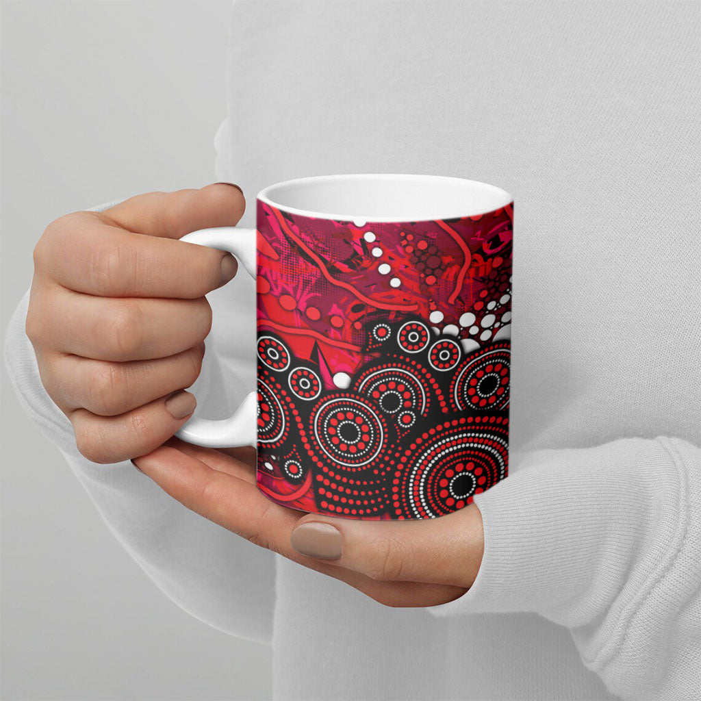 Melbourne Renegades Ceramic Mug Graffiti Urban Aboriginal Dot Abstract Design