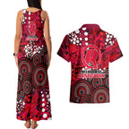 Melbourne Renegades Couples Matching Tank Maxi Dress and Hawaiian Shirt Graffiti Urban Aboriginal Dot Abstract Design