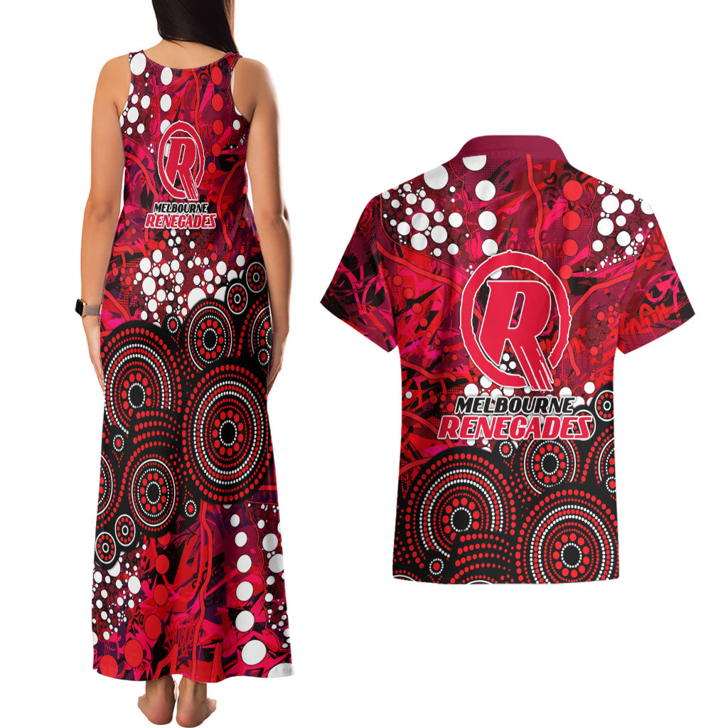 Melbourne Renegades Couples Matching Tank Maxi Dress and Hawaiian Shirt Graffiti Urban Aboriginal Dot Abstract Design