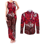 Melbourne Renegades Couples Matching Tank Maxi Dress and Long Sleeve Button Shirt Graffiti Urban Aboriginal Dot Abstract Design