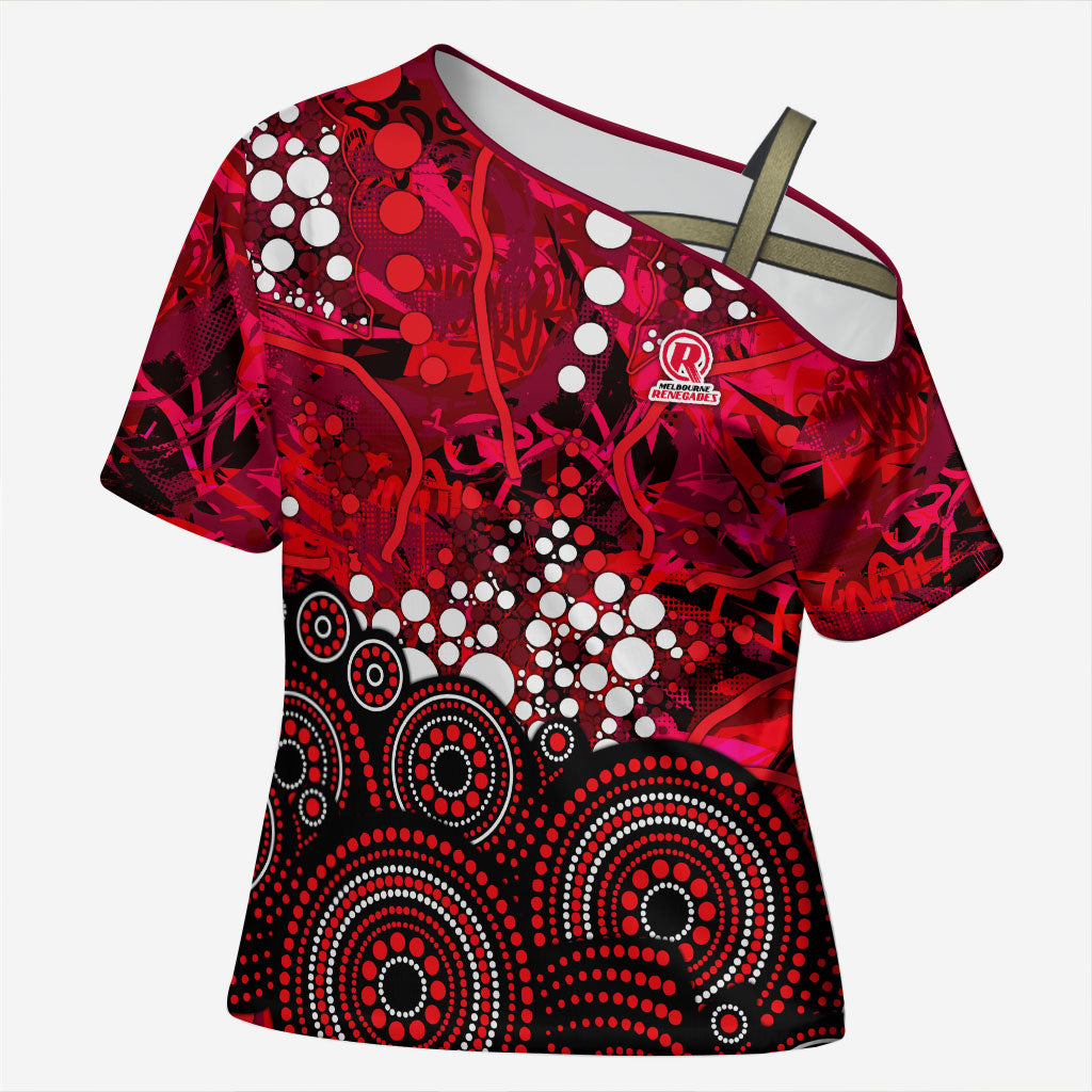 Melbourne Renegades Cross Shoulder Shirt Graffiti Urban Aboriginal Dot Abstract Design