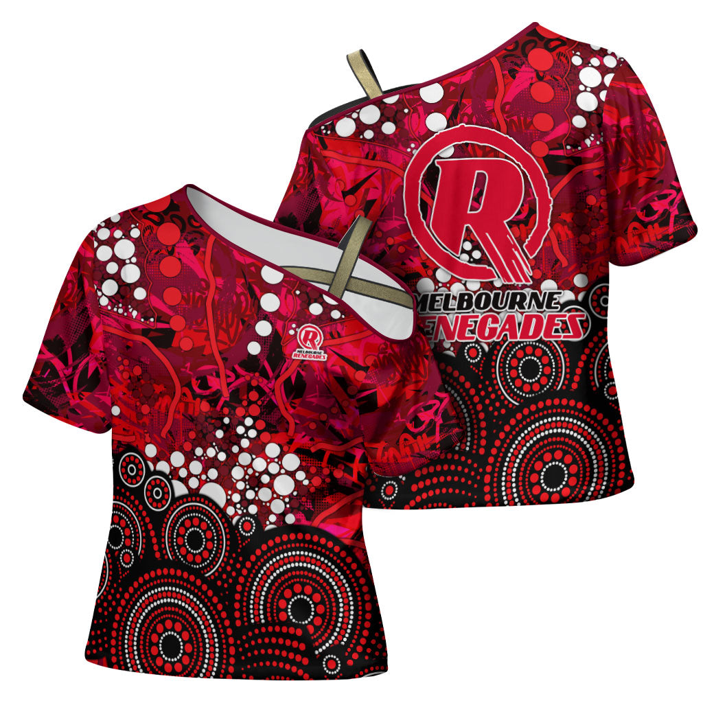 Melbourne Renegades Cross Shoulder Shirt Graffiti Urban Aboriginal Dot Abstract Design