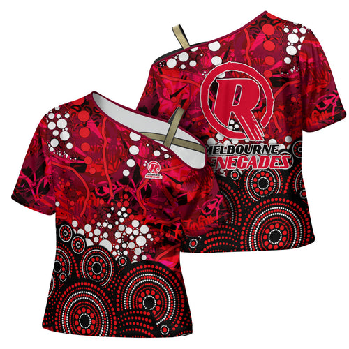 Melbourne Renegades Cross Shoulder Shirt Graffiti Urban Aboriginal Dot Abstract Design