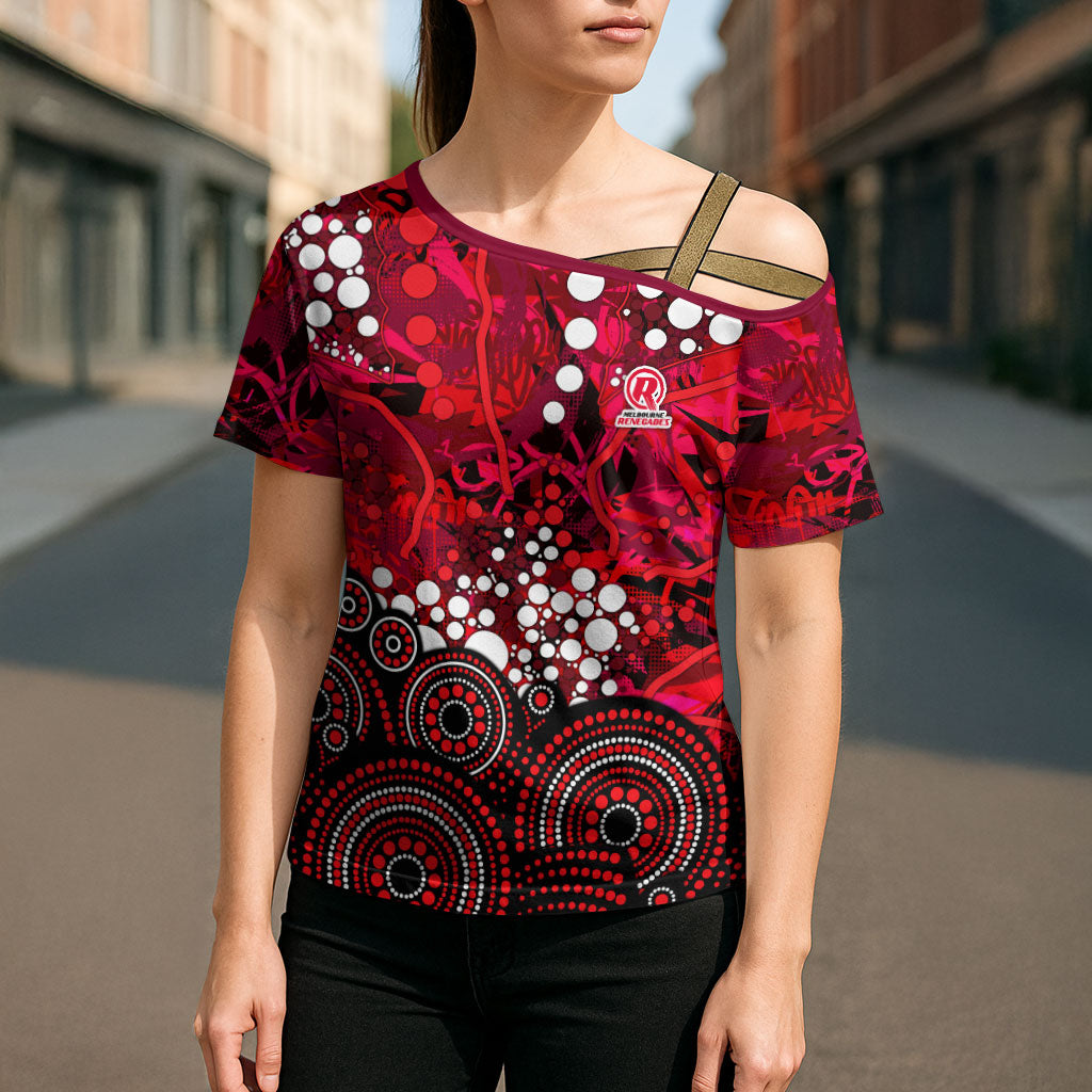Melbourne Renegades Cross Shoulder Shirt Graffiti Urban Aboriginal Dot Abstract Design